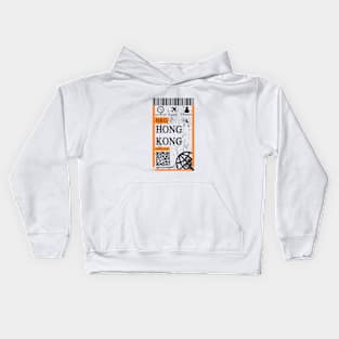 Hongkong flight ticket boarding pass new Kids Hoodie